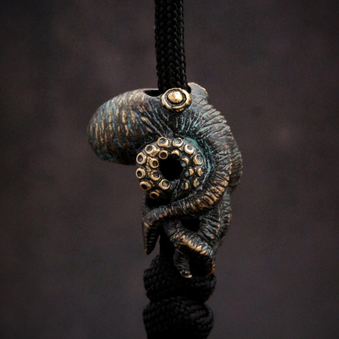 Paracord Survival Bracelet - 문어 황동 칼 비즈 야외 EDC