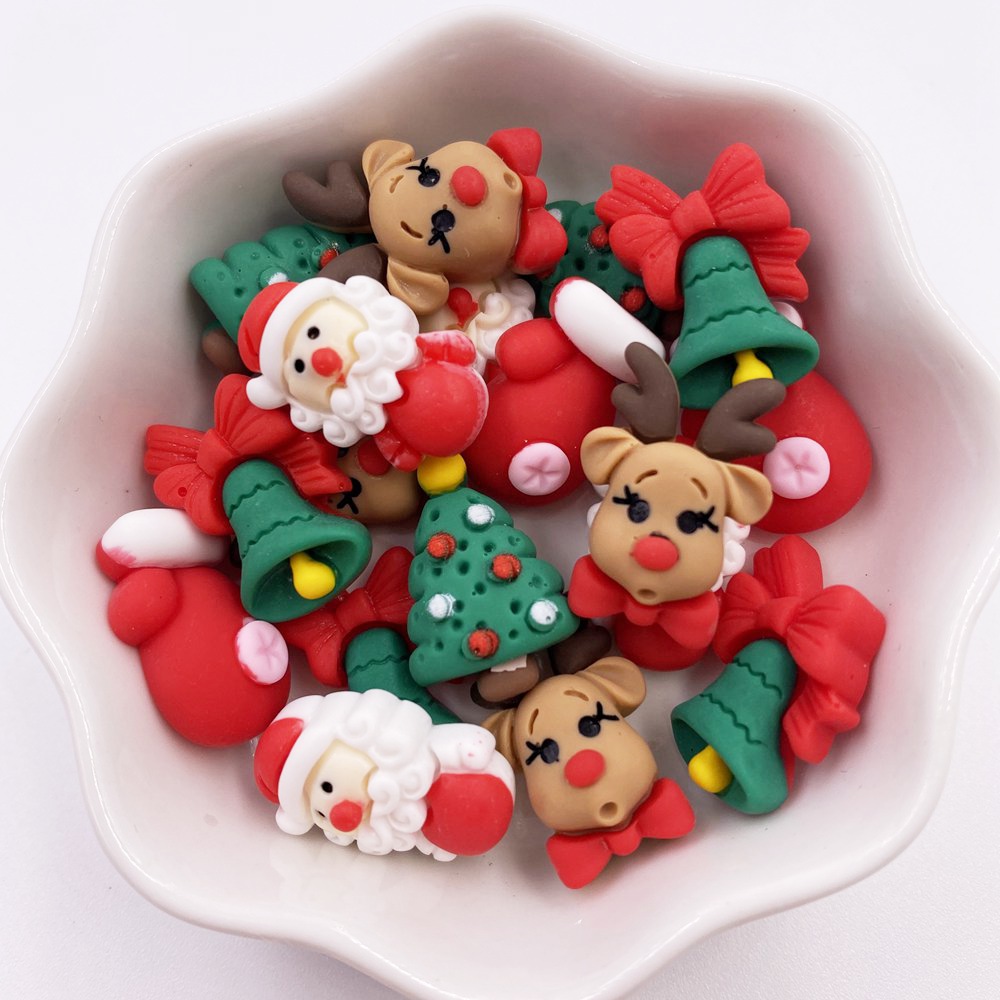 Elk Bugle Call - 20PCS Kawaii 다채로운 수지 엘크 산타