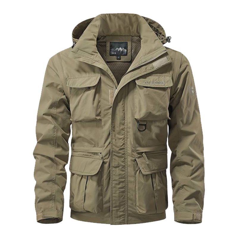 Safari Outdoor Hunting Jackets - 탈부착 가능한 소매 방풍 후드 재킷