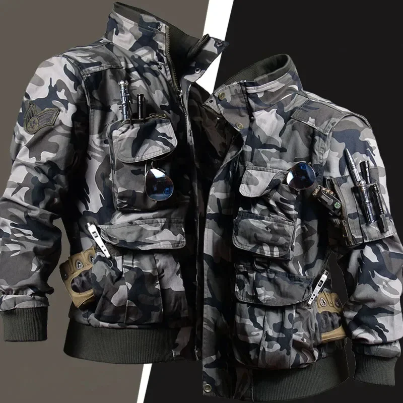 남성용 위장 세트 멀티 포켓 전술 재킷 및 사냥 카고  - Safari Outdoor Hunting Jackets 리뷰 및 가격