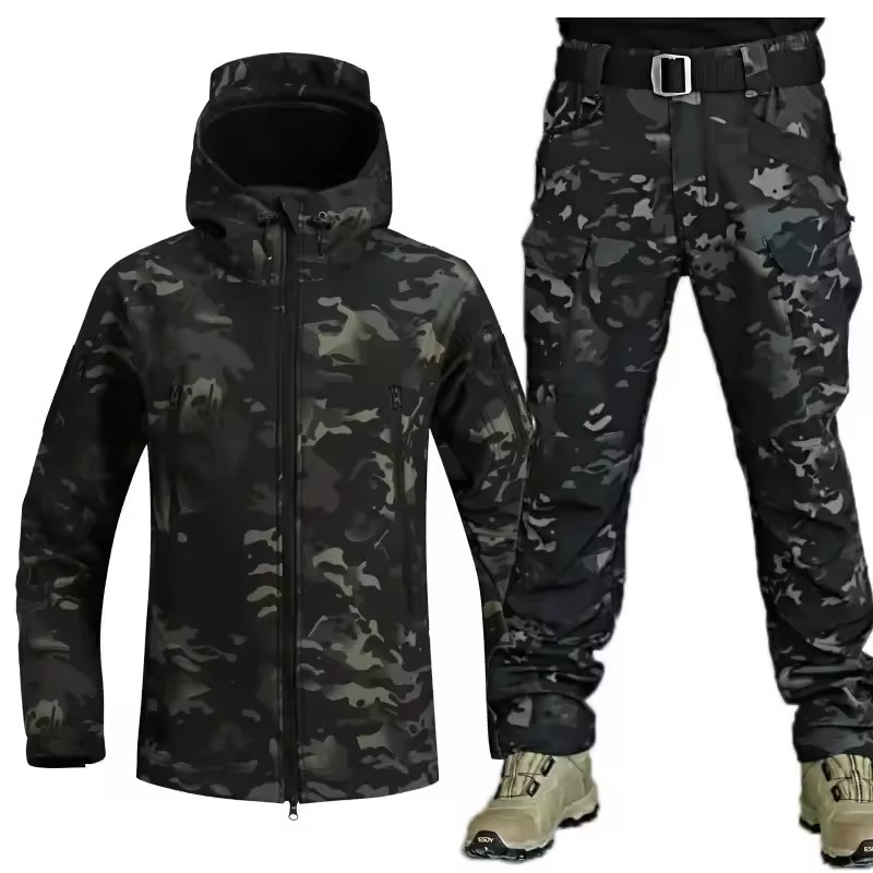 겨울 두꺼운 남자 카모 정장 방수 전술 훈련 세트 멀티 - Safari Outdoor Hunting Jackets 리뷰 및 가격