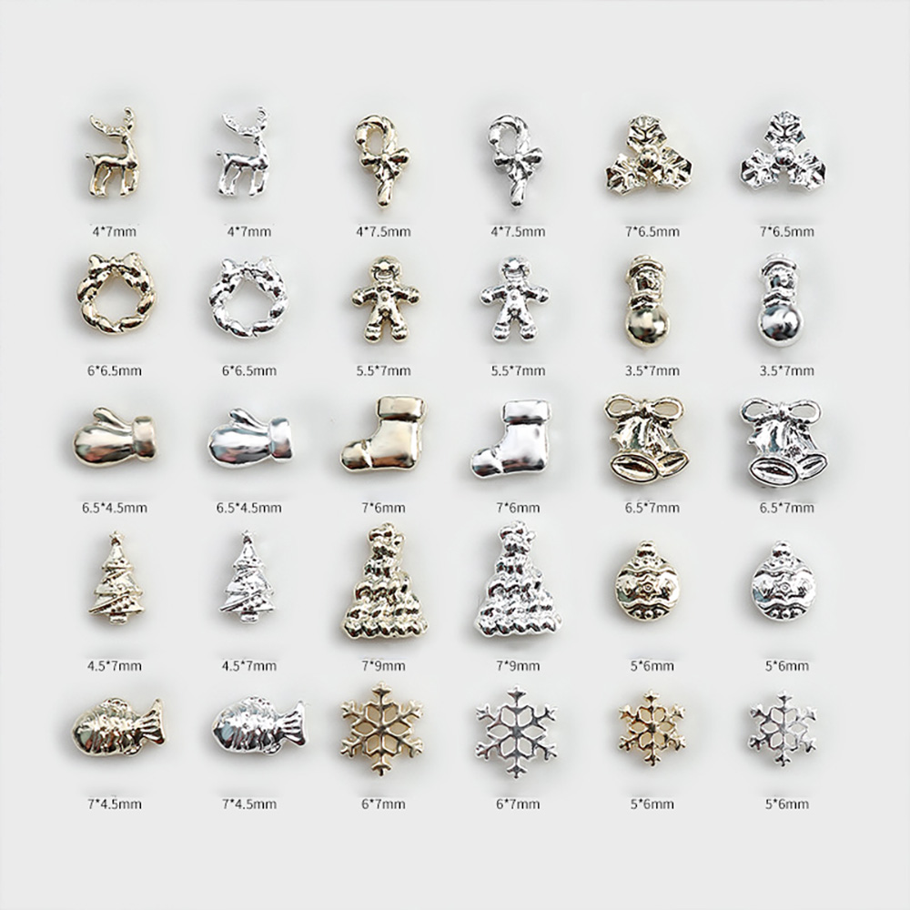 50Pcs 혼합 미니 크리스마스 만화 네일 매력 골드  - Elk Bugle Call 리뷰 및 가격
