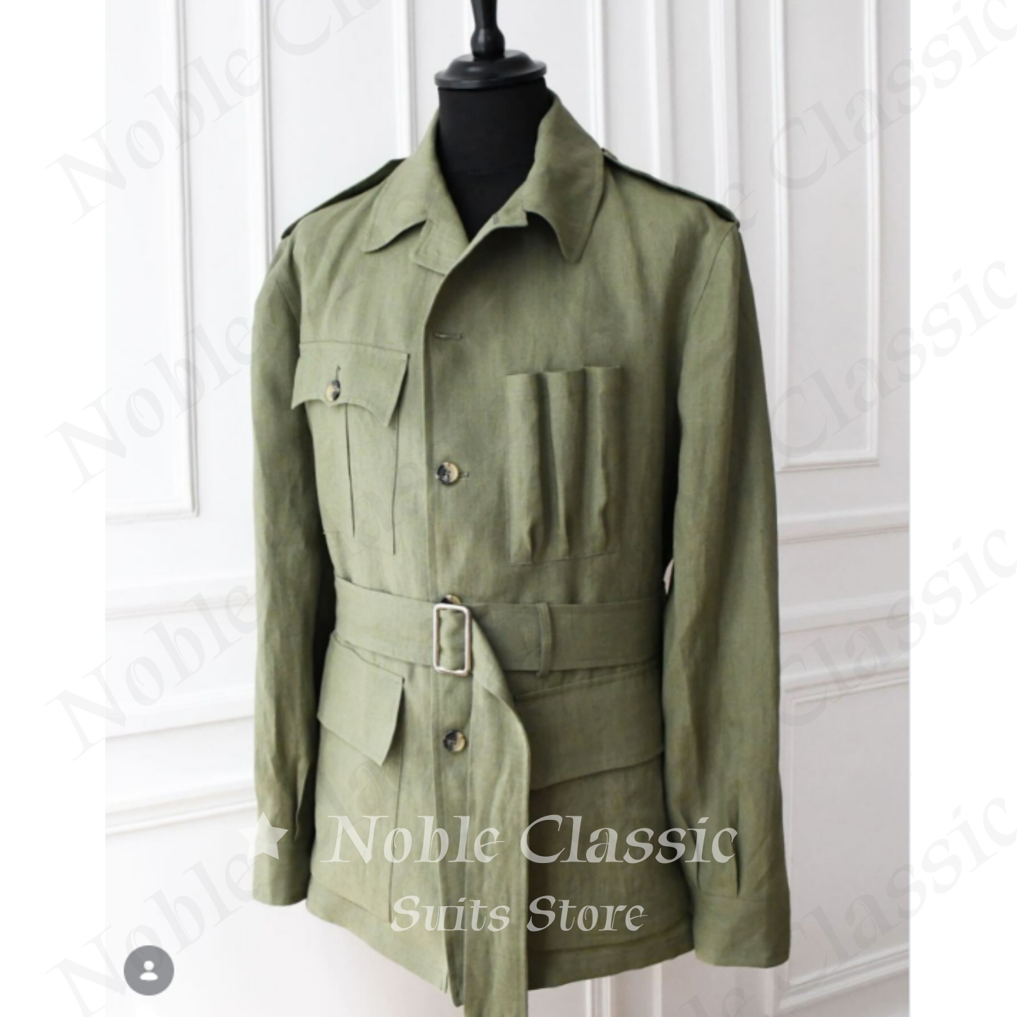 남성 린넨 사파리 재킷 빈티지 벨트형 멀티 포켓 필드  - Safari Outdoor Hunting Jackets 리뷰 및 가격
